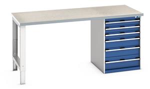 Bott Bench 2000x900x940mm with Lino Top and 6 Drawer Cabinet 940mm Standing Bench for Workshops Industrial Engineers 18/41004120.11 Bott Bench 2000x900x940mm with Lino Top and 6 Drawer Cabinet.jpg